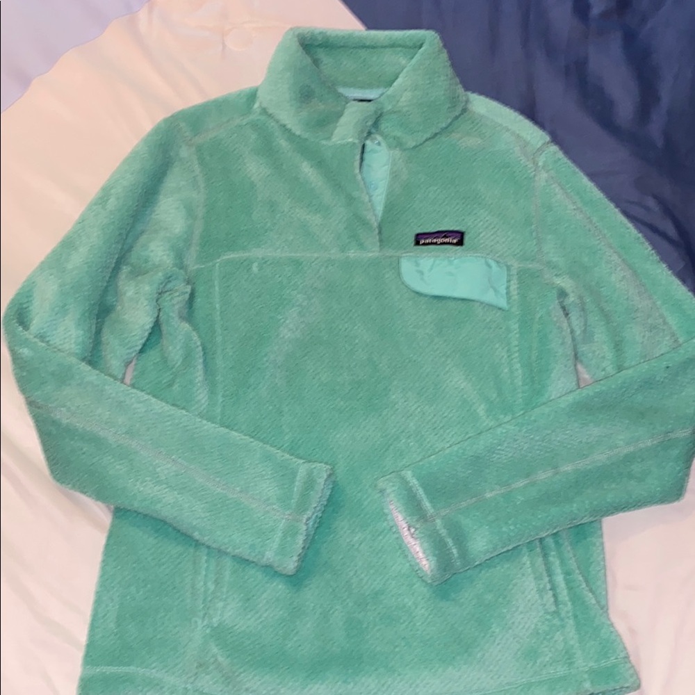 Patagonia Mint Green Fleece Pullover